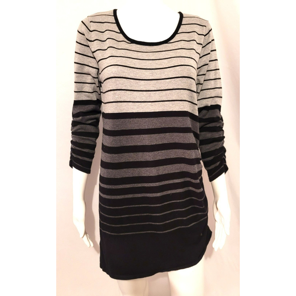 Lety & Me Sweaters - Stitch Fix Lety & Me Striped 3Q Sleeve Pullover Sweater